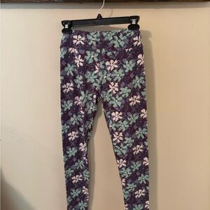 LuLaRoe Purple and Green Floral Leggings
